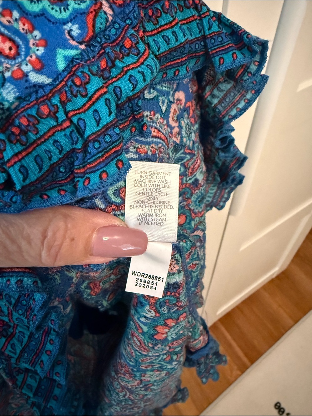 J. Jill Blue Paisley Tiered Sleeveless Maxi Dress. XL - Picture 8 of 9